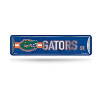 Rico Industries NCAA Florida Gators Home Décor Metal Street Sign (4" x 15") - Great for Home, Office, Bedroom, & Man Cave - Made