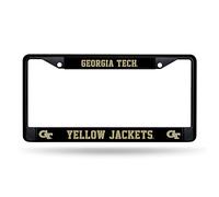 Rico Industries NCAA Georgia Tech Yellow Jackets Black License Plate Frame 12" x 6" Black Chrome Frame 12" x 6" Car/Truck Auto Accessory