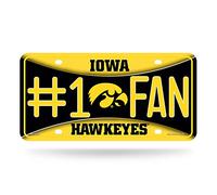 Rico Industries NCAA Iowa Hawkeyes #1 Fan Metal License Plate Tag