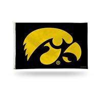 Rico Industries NCAA Iowa Hawkeyes 3-Foot by 5-Foot Single Sided Banner Flag with Grommets