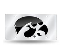 Rico Industries NCAA Iowa Hawkeyes Laser Cut License Plate, Silver