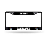 Rico Industries NCAA Kansas Jayhawks Black License Plate Frame 12" x 6" Black Chrome Frame 12" x 6" Car/Truck Auto Accessory