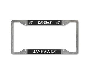Rico Industries NCAA Kansas Jayhawks Pewter License Plate Frame 12" x 6"