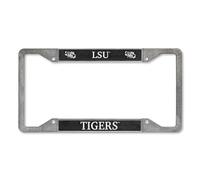 Rico Industries NCAA LSU Tigers Pewter License Plate Frame 12" x 6"