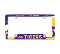 Rico Industries NCAA LSU Tigers Wave 12" x 6" Chrome All Over Automotive License Plate Frame for Car/Truck/SUV