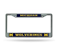 Rico Industries NCAA Michigan Wolverines 12" x 6" Silver Chrome Frame W' Decal Insert Car/Truck/SUV Auto Accessory