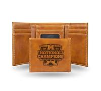 Rico Industries NCAA Michigan Wolverines 2024 CFP National Champions Laser Engraved Tri-Fold Wallet - Men's Accessory