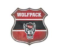 Rico Industries NCAA North Carolina State Wolfpack Rustic 11.5" Home Decor Metal Route Sign