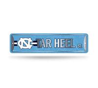 Rico Industries NCAA North Carolina Tar Heels Home Décor Metal Street Sign (4" x 15") - Great for Home, Office, Bedroom, & Man Cave - Made