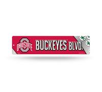 Rico Industries NCAA Ohio State Buckeyes 16-Inch Plastic Street Sign Décor