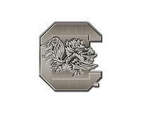 Rico Industries NCAA South Carolina Gamecocks Antique Auto Emblem Antique Nickel Auto Emblem for Car/Truck/SUV