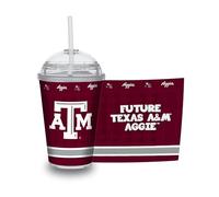 Rico Industries NCAA Texas A&M Aggies Rookie of The Year 12oz Acrylic Tumbler, Officially Licensed Youth Double Wall Tumbler with Swirly Straw
