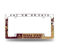 Rico Industries NCAA Texas State Bobcats Primary 12" x 6" Chrome All Over Automotive License Plate Frame for Car/Truck/SUV