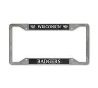 Rico Industries NCAA Wisconsin Badgers Pewter License Plate Frame 12" x 6"