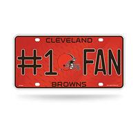 Rico Industries NFL 1 Fan Metal License Plate Tag, Cleveland Browns