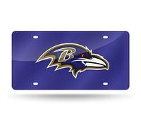 Rico Industries NFL Baltimore Ravens Laser Inlaid Metal License Plate Tag, 6 x 12-inches