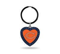 Rico Industries NFL Chicago Bears NFL Rhinestone Heart Colored Keychain, Navy, 3-inches in length