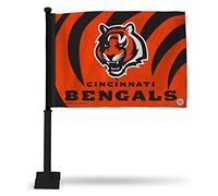 Rico Industries NFL Cincinnati Bengals - Bengal Head Car Flag with included Pole