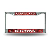 Rico Industries NFL Cleveland Browns Standard Chrome License Plate Frame, 6 x 12.25-"