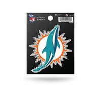 Rico Industries NFL Die Cut Team Logo Short Sport Sticker, Miami Dolphins, 3.75 x 4.75-inches