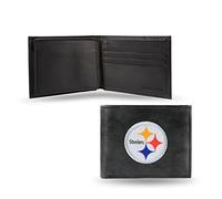 Rico Industries NFL Embroidered Leather Billfold Wallet, Pittsburgh Steelers, 3.25 x 4.25-inches