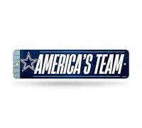 Rico Industries NFL Football Dallas Cowboys Metal Street Sign 4" x 15" Home Décor - Bedroom - Office - Man Cave