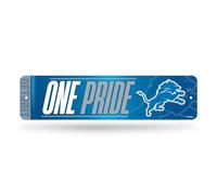 Rico Industries NFL Football Detroit Lions Metal Street Sign 4" x 15" Home Décor - Bedroom - Office - Man Cave