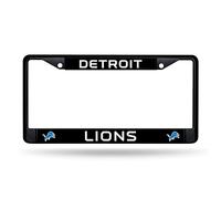 Rico Industries NFL Football Detroit Lions Standard Black Chrome Frame with Plastic Inserts 12" x 6" Car/Truck Auto Accessory