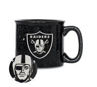 Rico Industries NFL Football Las Vegas Raiders Speckle 12oz Laser Engraved Campfire Mug