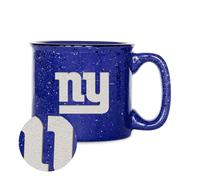 Rico Industries NFL Football Los Angeles Chargers 15 oz Speckle Camper Coffee Mug, Deep Laser Engraved Logo, Ceramic Camping Mug, Speckle Glaze