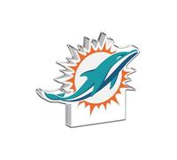 Rico Industries NFL Football Miami Dolphins Standard Acrylic Shape Cut 3" Desk Art - Premium Freestanding Acrylic Display, Precision-Cut Mini Desk Décor,for Home, Office, or Gift Giving