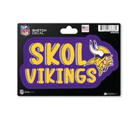 Rico Industries NFL Football Minnesota Vikings Sketch Look 4" X 6" Decal
