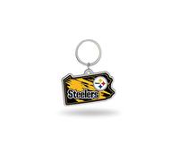 Rico Industries NFL Football Pittsburgh Steelers State Shape Keychain 2 x 3-
