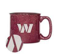 Rico Industries NFL Football Washington Commanders 15 oz Speckle Camper Coffee Mug, Deep Laser Engraved Logo, Ceramic Camping Mug, Speckle Glaze