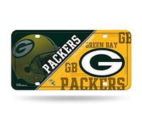 Rico Industries NFL Green Bay Packers Metal License Plate Tag, 6 x 11.5-inches