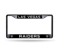 Rico Industries NFL Las Vegas Raiders Standard Chrome License Plate Frame, 6 x 12.25-inches