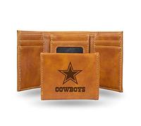 Rico Industries NFL Laser Engraved Trifold Wallet Dallas Cowboys Brown