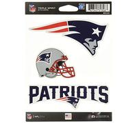 Rico Industries NFL New England Patriots Die Cut 3-Piece Triple Spirit Sticker Sheet