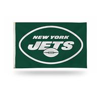 Rico Industries NFL New York Jets 3-Foot by 5-Foot Single Sided Banner Flag with Grommets