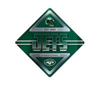 Rico Industries NFL New York Jets Metal Crossing Sing - Home Decore Perfect for Bed Room, Man Cave, Garage
