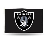 Rico Industries NFL Oakland Raiders 3-Foot by 5-Foot Single Sided Banner Flag with Grommets