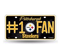 Rico Industries NFL Pittsburgh Steelers #1 Fan Metal Auto Tag
