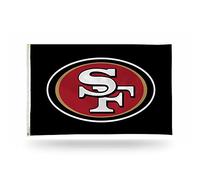 Rico Industries NFL San Francisco 49ers Black 3' x 5' Banner Flag 3' x 5' Banner Flag Single Sided - Indoor or Outdoor - Home Décor