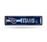 Rico Industries NFL Tennessee Titans Home Décor Metal Street Sign (4" x 15") - Great for Home, Office, Bedroom, & Man Cave - Made