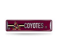 Rico Industries NHL Arizona Coyotes Metal Street Sign Metal Street Sign 4" x 15" Home Décor - Bedroom - Office - Man Cave