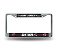 Rico Industries NHL Bling Chrome License Plate Frame with Glitter Accent, New Jersey Devils
