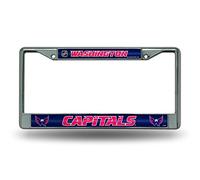 Rico Industries NHL Bling Chrome License Plate Frame with Glitter Accent, Washington Capitals