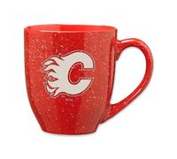 Rico Industries NHL Hockey Calgary Flames Red 16 oz Team Color Laser Engraved Speckled Ceramic Coffee Mug, SPK7601RD