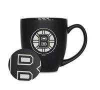 Rico Industries NHL Hockey Edmonton Oilers 15oz Laser Engraved Matte Black Ceramic Bistro Mug - for Hot or Cold Drinks