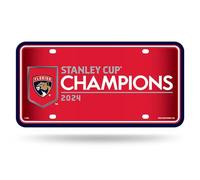Rico Industries NHL Hockey Florida Panthers 2024 Stanley Cup Champions Metal Auto Tag 6" x 12" - Great for Truck/Car/SUV